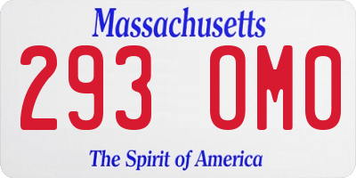 MA license plate 293OM0