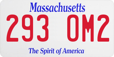 MA license plate 293OM2