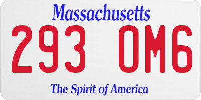 MA license plate 293OM6