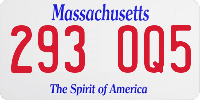 MA license plate 293OQ5