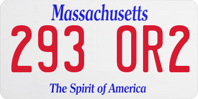 MA license plate 293OR2
