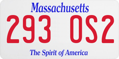 MA license plate 293OS2