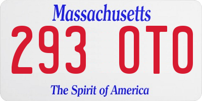 MA license plate 293OT0