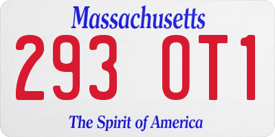 MA license plate 293OT1