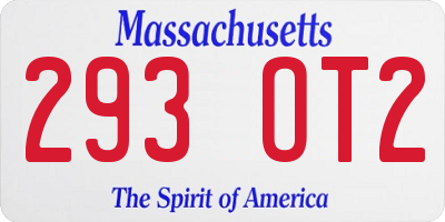 MA license plate 293OT2