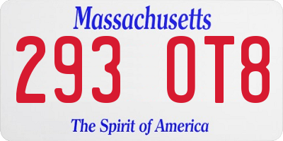MA license plate 293OT8