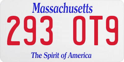 MA license plate 293OT9