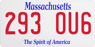 MA license plate 293OU6