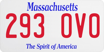 MA license plate 293OV0