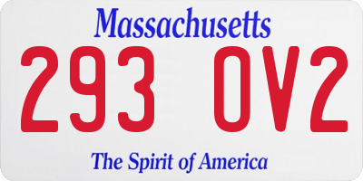 MA license plate 293OV2