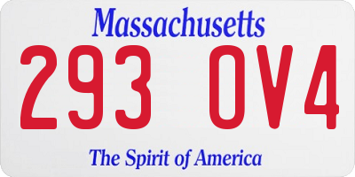 MA license plate 293OV4