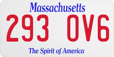 MA license plate 293OV6