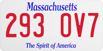 MA license plate 293OV7