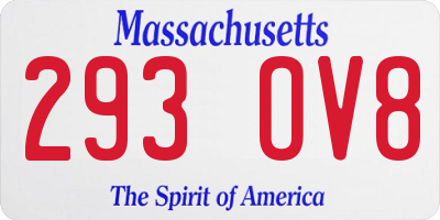 MA license plate 293OV8