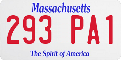 MA license plate 293PA1