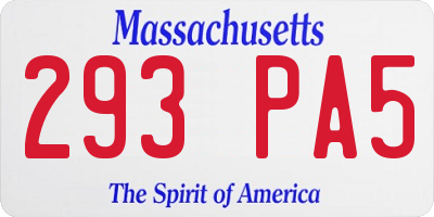 MA license plate 293PA5