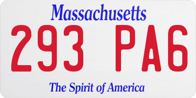 MA license plate 293PA6