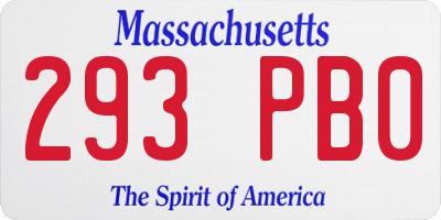MA license plate 293PB0