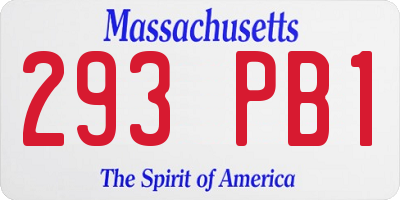 MA license plate 293PB1