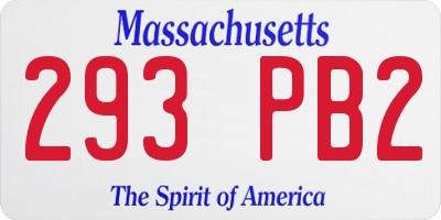 MA license plate 293PB2