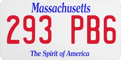 MA license plate 293PB6