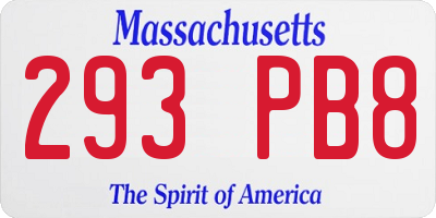 MA license plate 293PB8