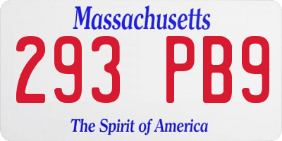 MA license plate 293PB9