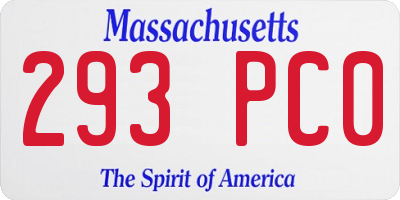 MA license plate 293PC0