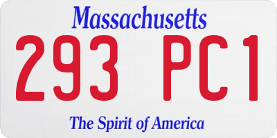 MA license plate 293PC1