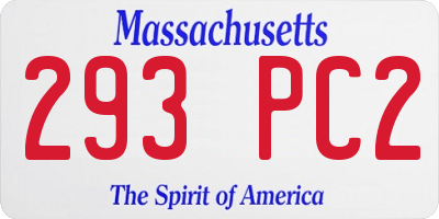 MA license plate 293PC2