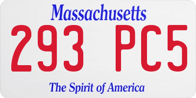 MA license plate 293PC5
