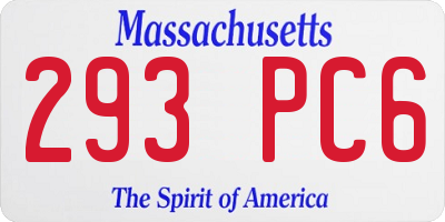 MA license plate 293PC6
