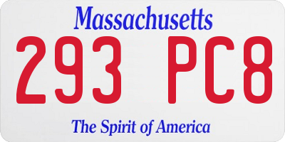 MA license plate 293PC8