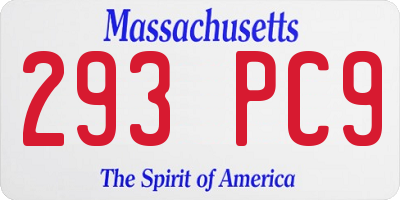 MA license plate 293PC9