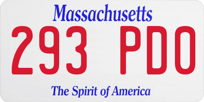 MA license plate 293PD0