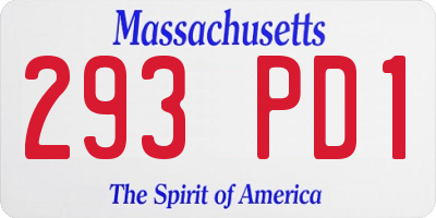 MA license plate 293PD1