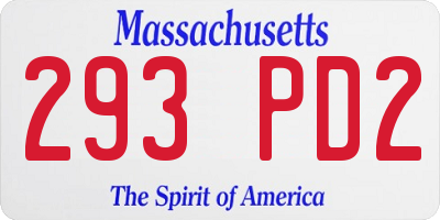 MA license plate 293PD2