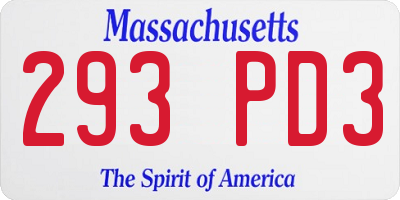MA license plate 293PD3