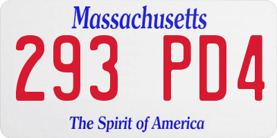 MA license plate 293PD4