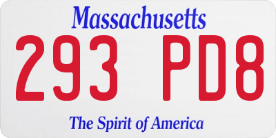 MA license plate 293PD8