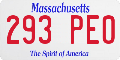 MA license plate 293PE0