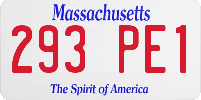 MA license plate 293PE1