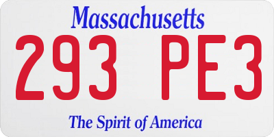 MA license plate 293PE3