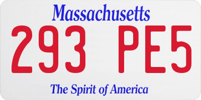 MA license plate 293PE5