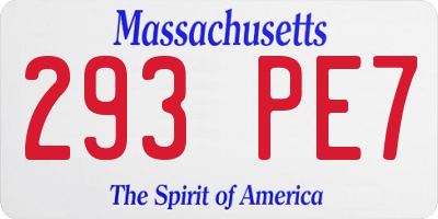 MA license plate 293PE7