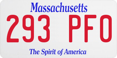 MA license plate 293PF0