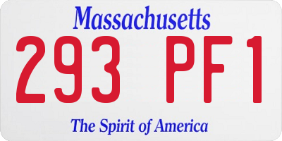 MA license plate 293PF1