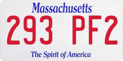 MA license plate 293PF2