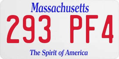 MA license plate 293PF4
