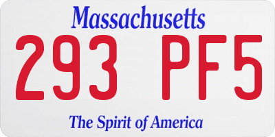 MA license plate 293PF5